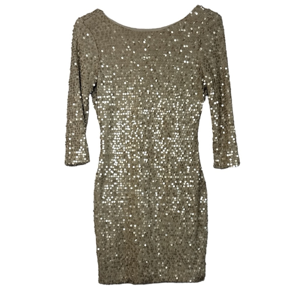 Frederick’s of Hollywood Sequin Dress Gold Mini Small NWOT